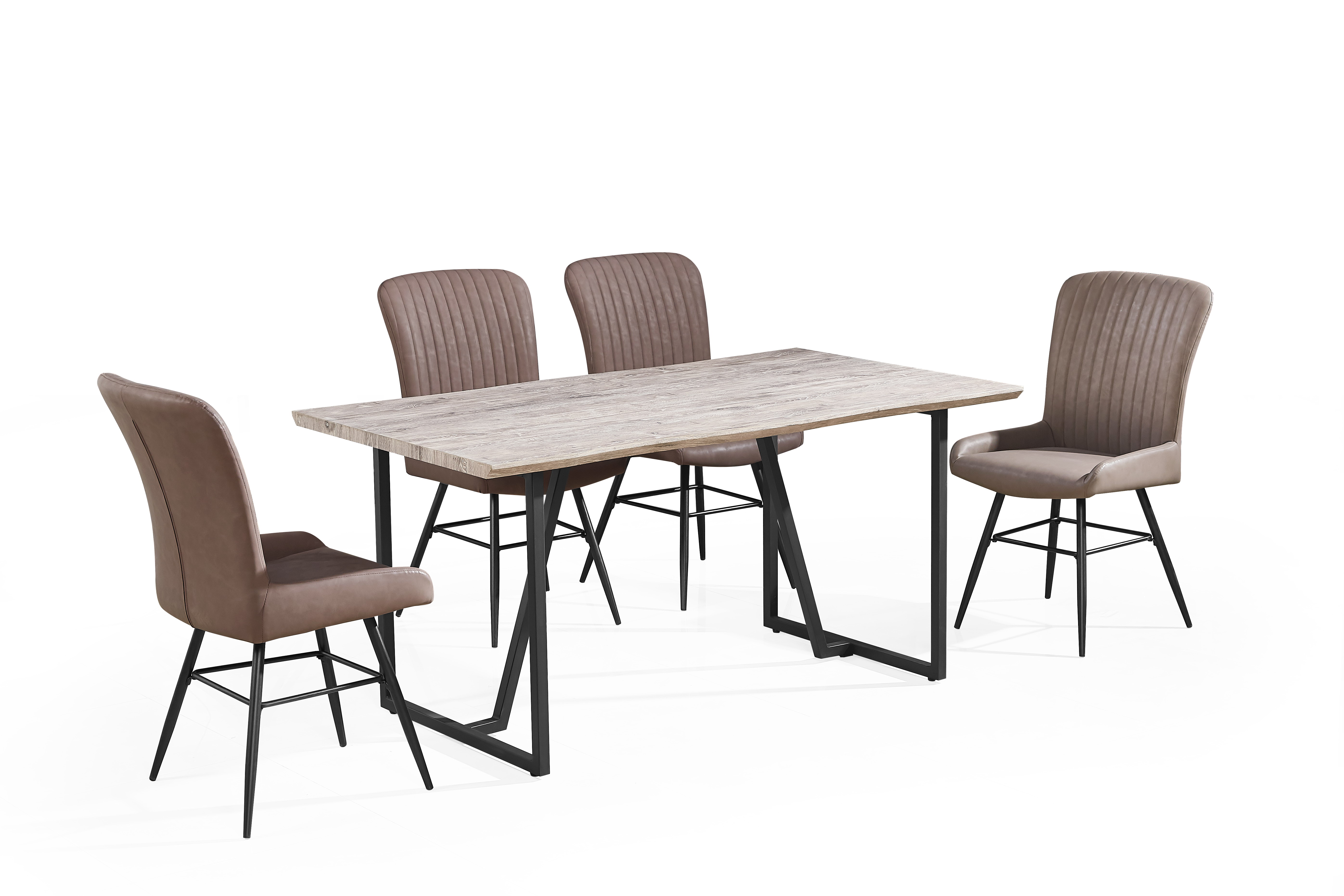 hot selling MDF with paper covering metal frame dining table