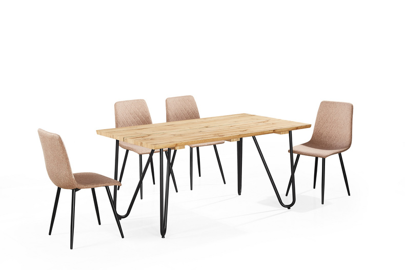 MDF with paper fancy metal legs dining table