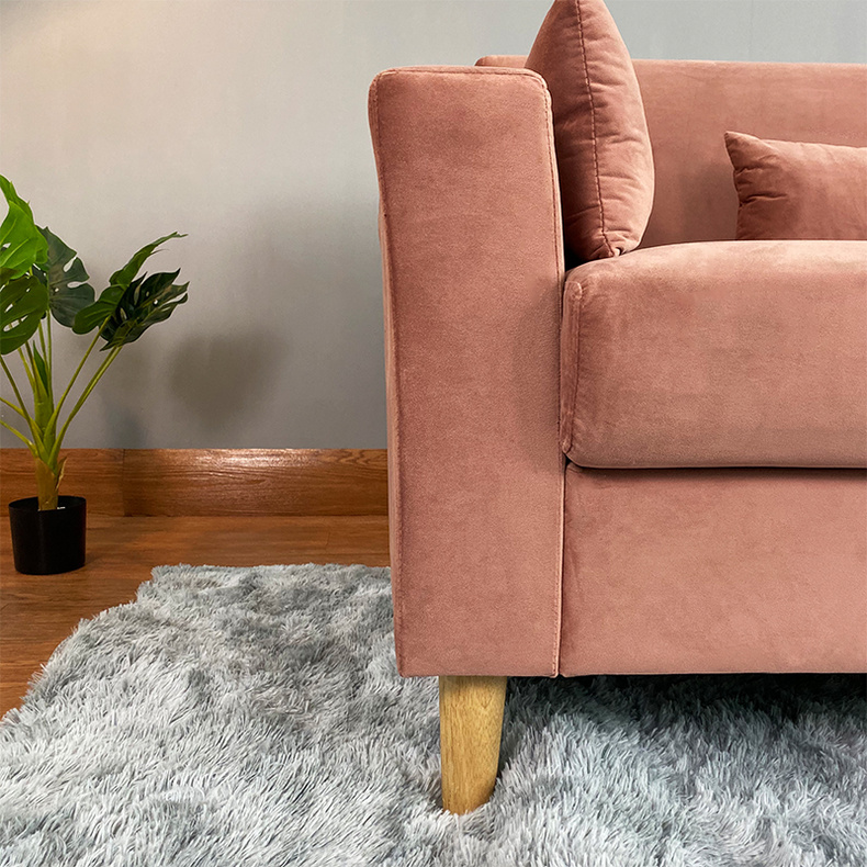 LV4167 Pink Fabric Two-seater Sofa