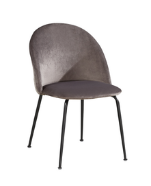 semicircular back velvet covering metal frame dining room chair