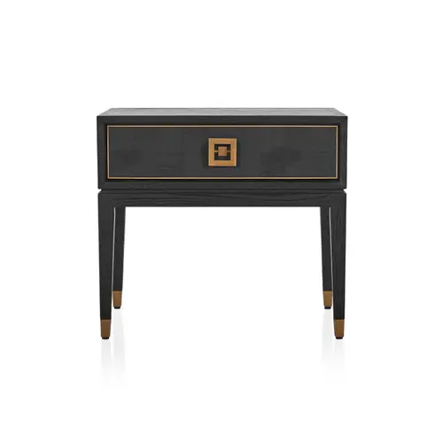 classic design black bedside table,