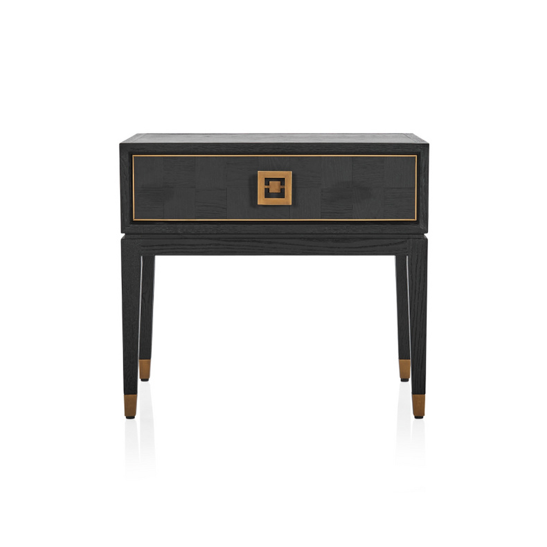 classic design black bedside table,