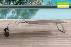 Outdoor Sun Lounger Bench Chair with Roller