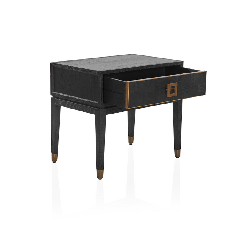 classic design black bedside table,