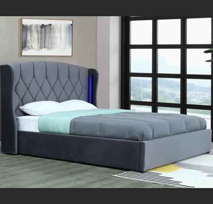 1513-1G Ottoman bed with flash Led and rhombus design