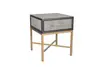Classic Shagreen side table. Elegant side table with   drawer. Cool  bedside table with metal leg
