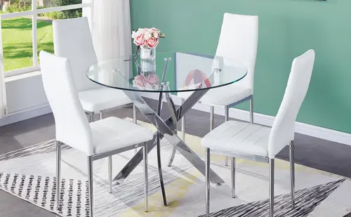 Factory Wholesale Cheap Modern Glass Top Dining Table