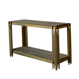 N2019010- iron legs wooden altar table