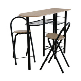 Five Legged Counter Height Side Table with Chairs for Breakfast Cafe Shop