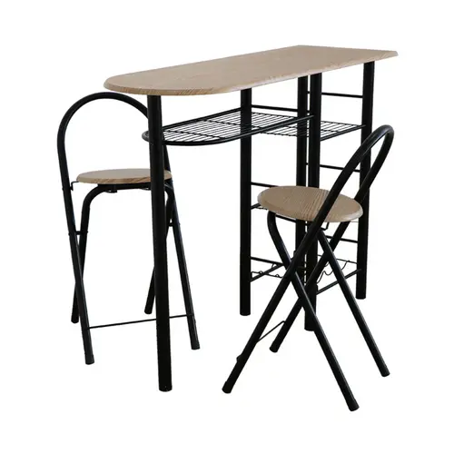 Five Legged Counter Height Side Table with Chairs for Breakfast Cafe Shop