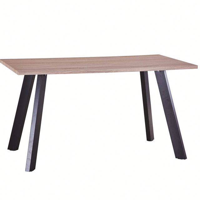 T-1060 Hot sale classic European style rectangle natural color wooden top metal legs Dining Table