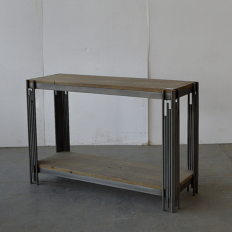 N2019010- iron legs wooden altar table