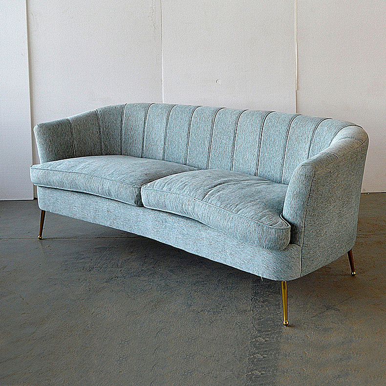 NC0337 Light blue fabric sofa for three