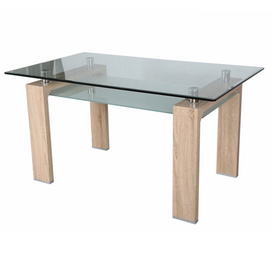 DT-03 MDF Gloss Dinning Room Table Set Modern Tempered Glass Dining Table Set