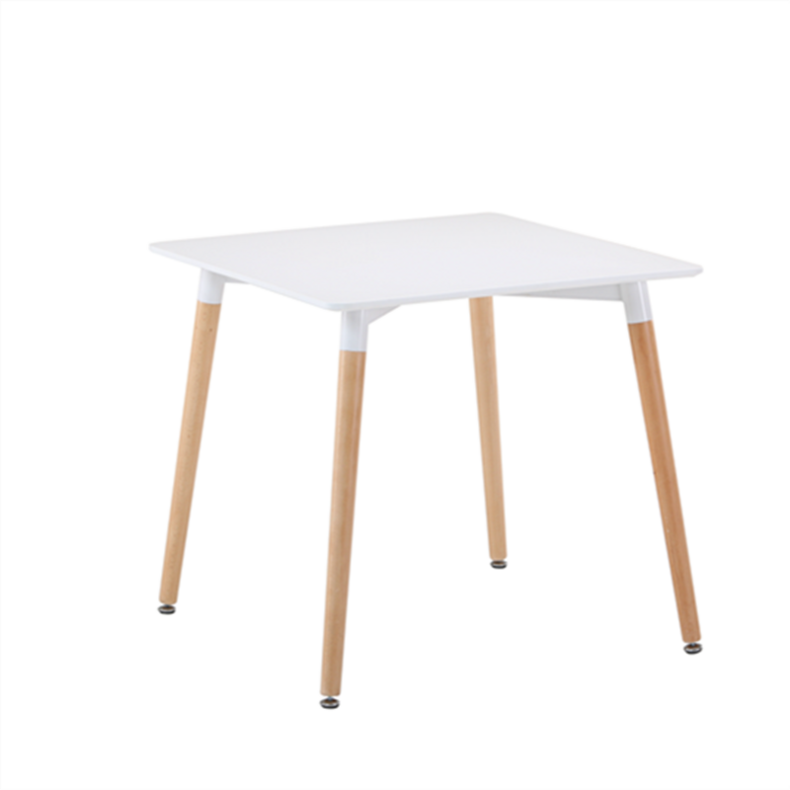 M-204B China Wholesale fashion Home furniture White MDF Wooden TOP coffee Table with beech legs