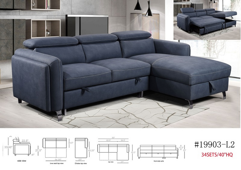 Modern Luxury Fabric Sectional Sofa #19903-L2