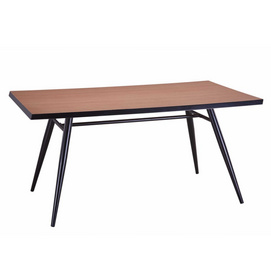 T-1055 MDF dining table and chair,wood finish,metal with black printing