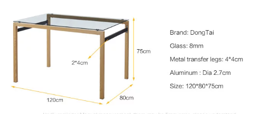 T-1061 Dining room furniture tempered glass dining table with wood legs chair set white stainless steel frame home furniture