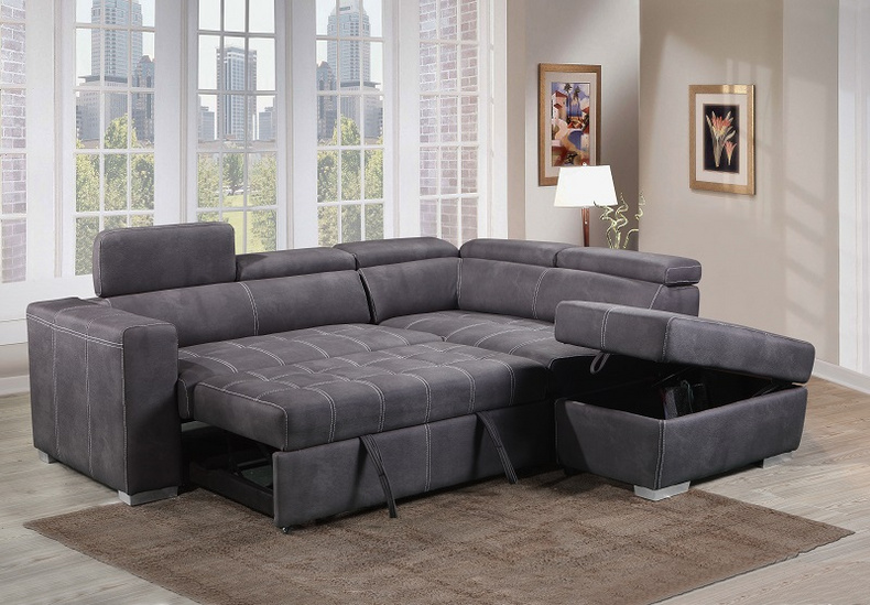 Modern Fabric Sectional Sofa with Storage Space #19969-L3