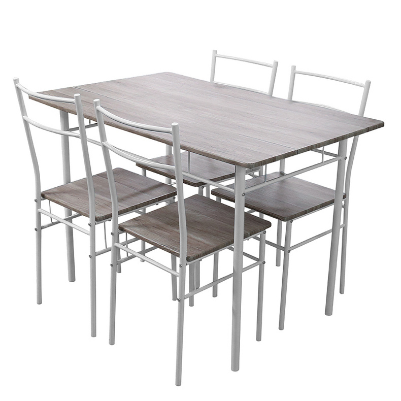 Modern 5 pieces dining room table and 4 chairs set with MDF material furniture