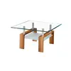 Glass Base Stainless Steel Coffee Table