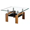 Glass Base Stainless Steel Coffee Table