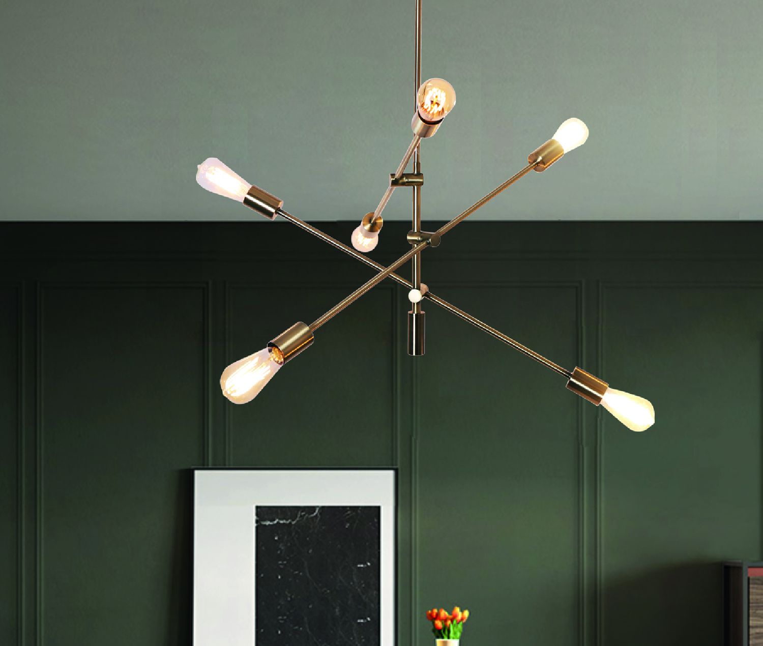 ML2062109 - Metal Sputnik Chandelier 6 Lights