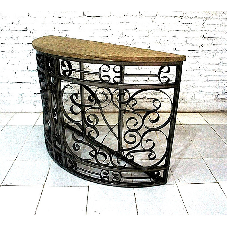 TAB OTH 17-05 iron semicircular console table