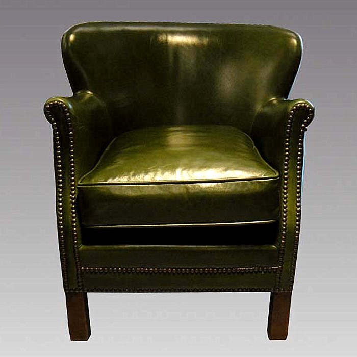 XD0057 green small leather single sofa