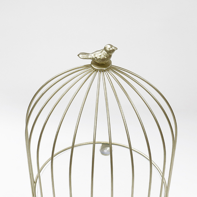 Bird cage design storage display rack metal tray dessert storage rack wire storage basket