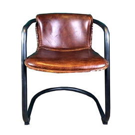 XD0072  iron leg leather dining chair