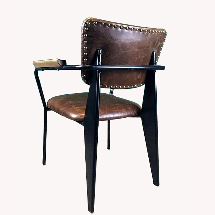 XD0178 iron leg leather single armchair