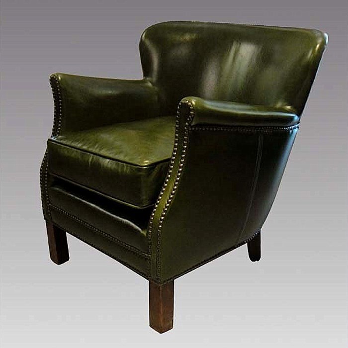 XD0057 green small leather single sofa