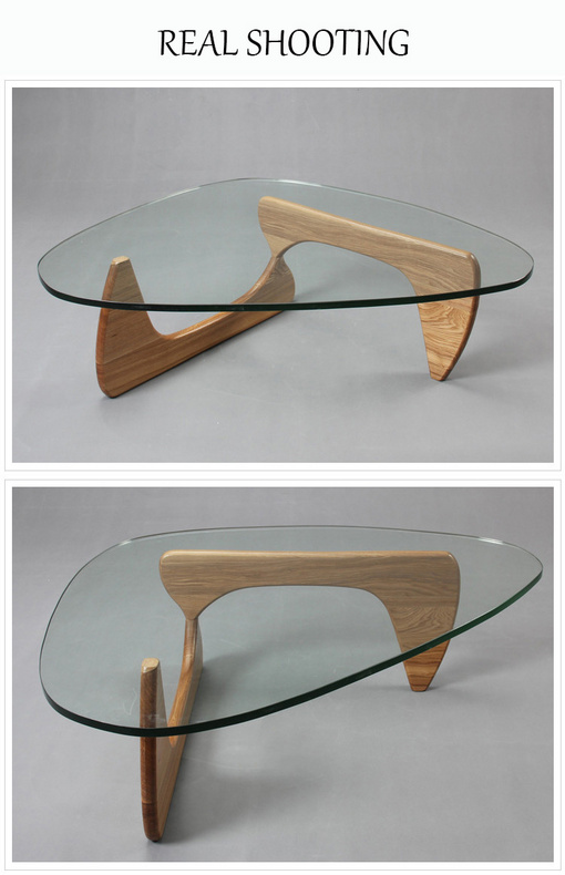 Modern glass with solid wood base coffee tables center table living room