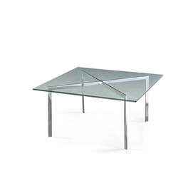 Minimalist Modern Coffee Table Tempered Glass Top Living Center Table