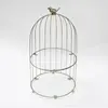 Modern 2 tier food dessert display stand hotel & home gold bird cage shaped cake stand