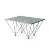Barcelona W Shaped Coffee Table With Tempered Glass Tabletop