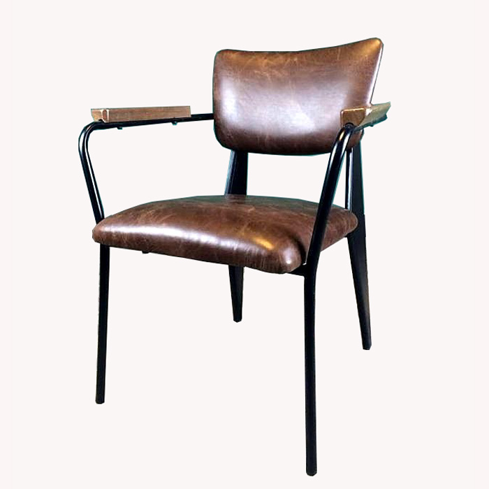 XD0178 iron leg leather single armchair