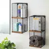 2-Tier wall mounted bathroom wire organizer shelf kitchen floating mesh storage rack