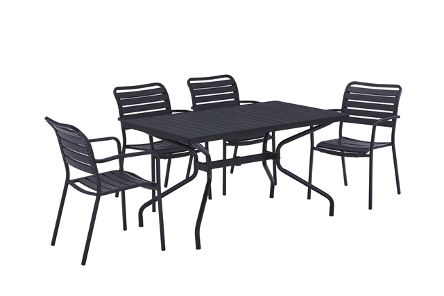Plastic Wood Table and Chairs Set