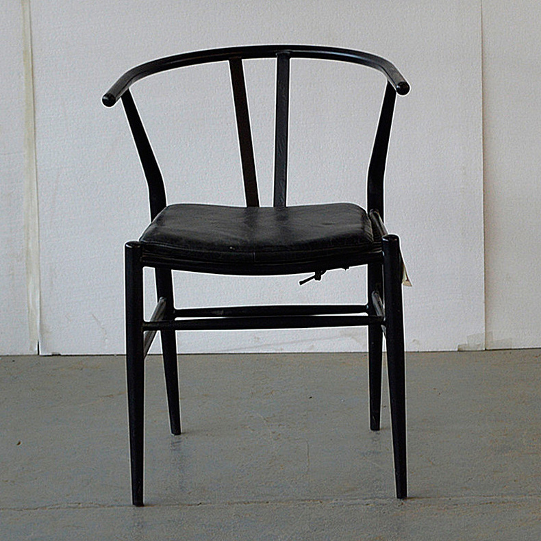 XD0107 iron leg leather seat dining chair