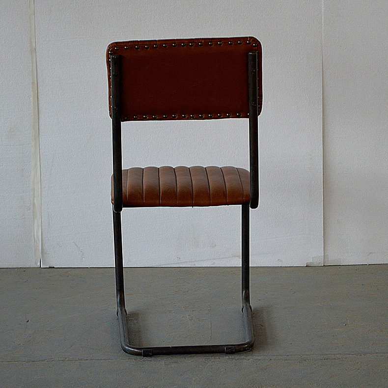 XD0127 iron leg leather seat dining chair