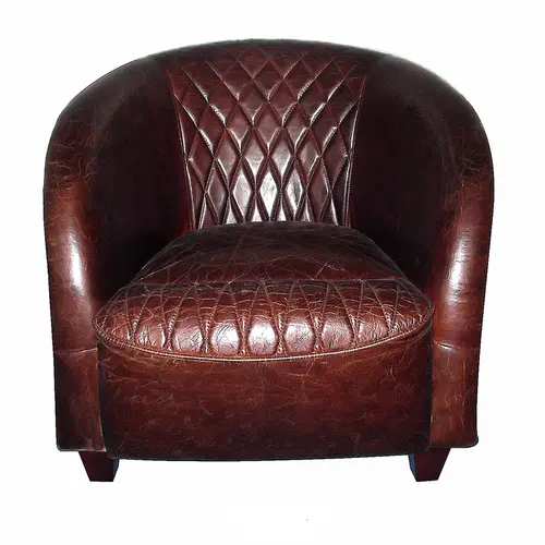 XD0050 leather round back single sofa