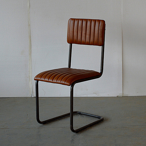XD0127 iron leg leather seat dining chair