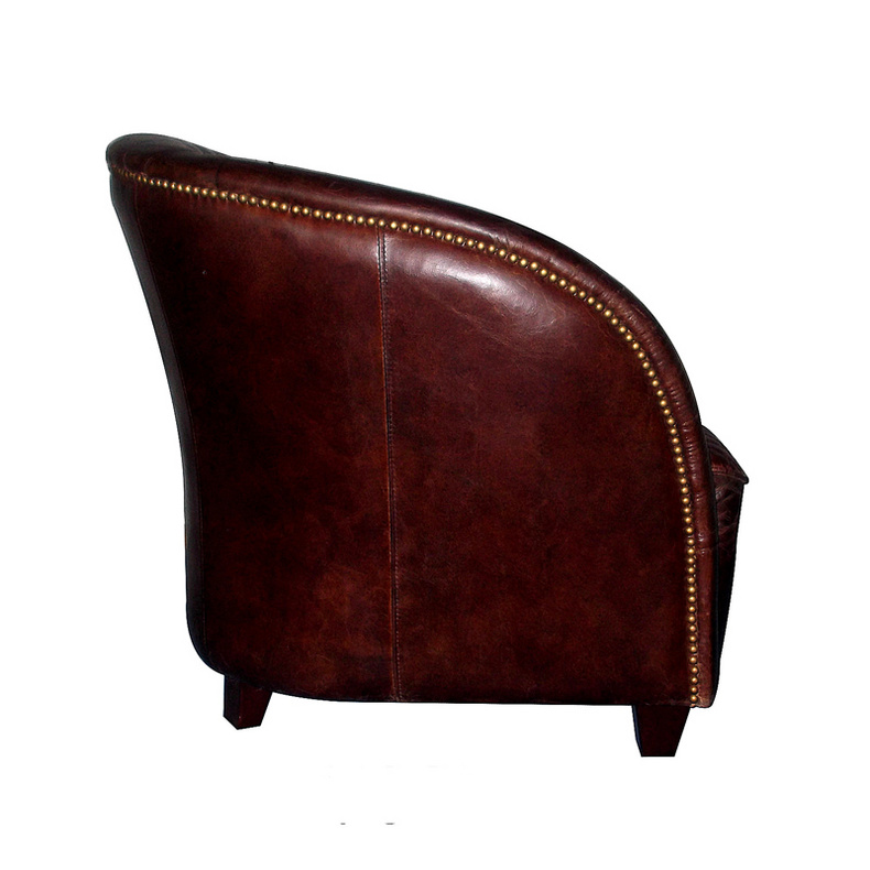 XD0050 leather round back single sofa