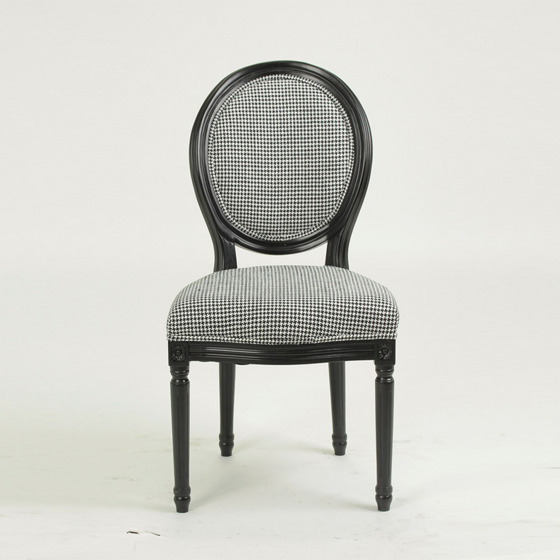 French style round back fabric cover wooden chair/dining room side chair(CH-211-1)