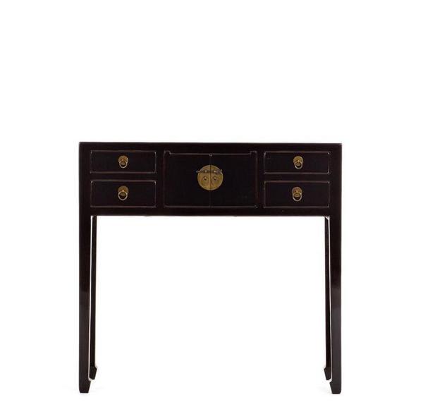 Antique Recycle Wood Console Table( Six Drawer, Two Door Display Cabinet)