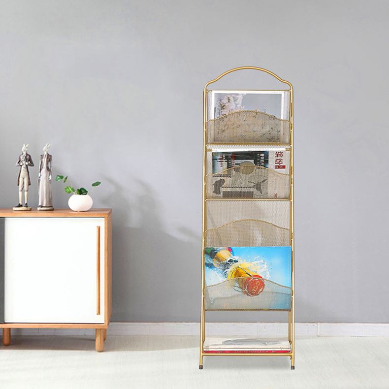 Magazine newspaper display shelf multilayer metal wire magazine display rack