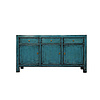 Antique Chinese Recycled Blue Lacquered Sideboard NC-04