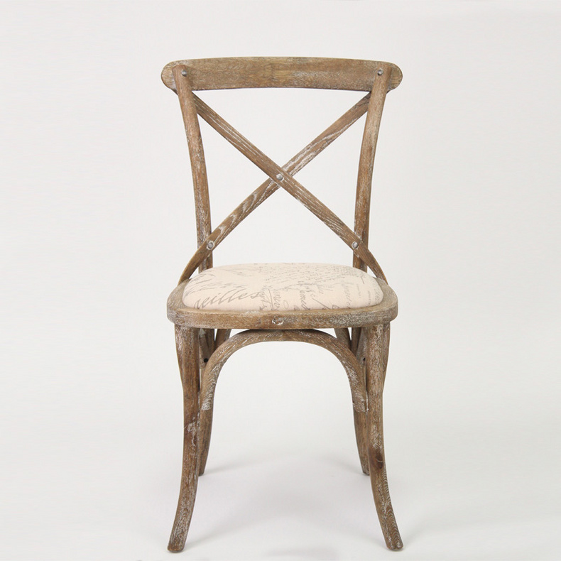 Wooden Antique Cross Back Bistro Chair/Wedding Chair(CH-532-OAK)